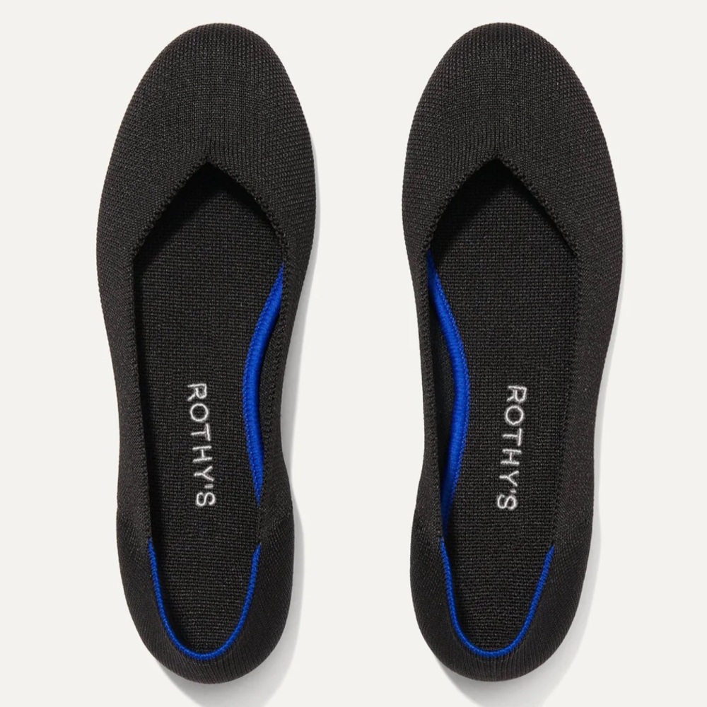 NWOT Rothy's Black and Blue Flats